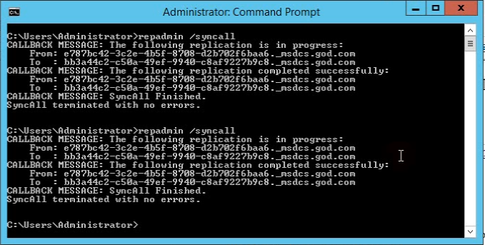 repadmin syncall